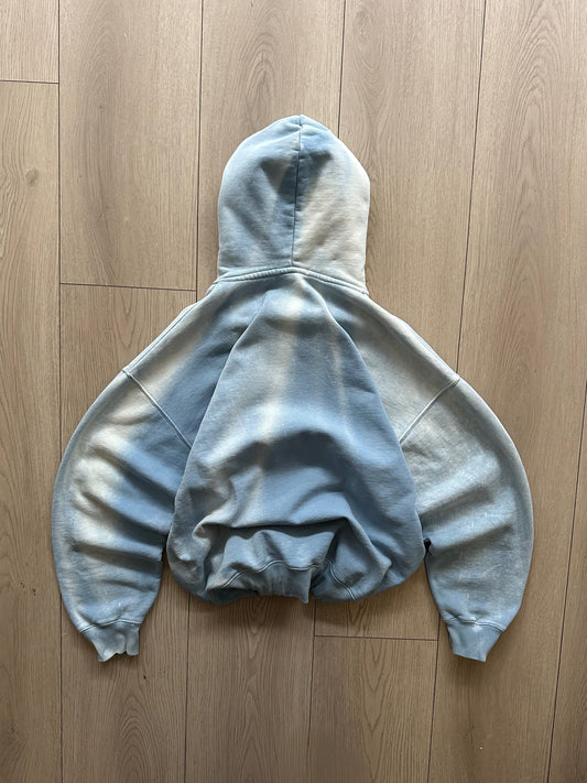 Custom Sunfaded Aqua Blue Hoodie
