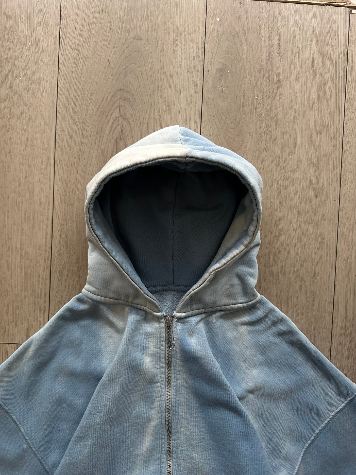 Custom Sunfaded Aqua Blue Hoodie
